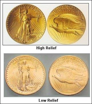 High Relief Gold & Silver Coins