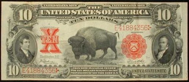 Collectible American Bison Lewis and Clark 10 Dollar Banknote